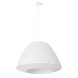 Candelabru Bella Alb Din Țesătură/Sticlă/Oțel Cu 3 Becuri, Design Modern, Pentru Interior.
