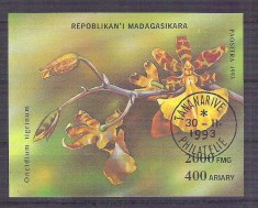 Madagascar 1993 Orchids, perf. sheet, used AB.033