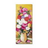 Tablou pictat manual, hol, dormitor, living, Carafa cu bujor, parfum de sarbatoare, 60x25cm ulei pe panza, gata de expus pe perete