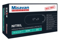 Manusi unica folosinta nitril Misavan, marime L, negru, 100 buc set,90015656 foto