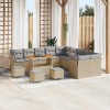 VidaXL Set de canapele pentru grădină 14 pcs Bej poliratan