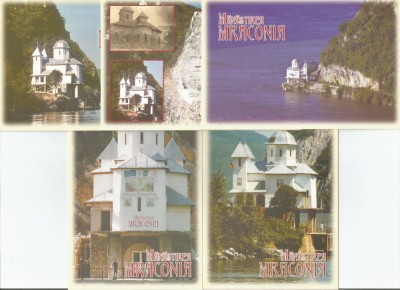 Romania, Cazanele Dunarii, Manastirea Mraconia, 5 c.p. ilustrate necirculate foto