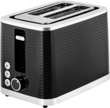 Prajitor de paine ECG ST 2750 Stripe, 930 W, 2 felii, 7 niveluri de rumenire, elemente din otel inoxidabil, negru