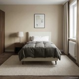 vidaXL Duvet de iarnă Patos Gri deschis 140 x 220 cm Microfibră 42026086