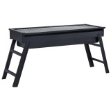 Gratar Camping Portabil vidaXL, 60cm, Otel, Pliabil, Negru - Ideal Picnic, Excursii, Gradina