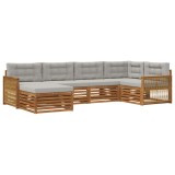 vidaXL Set de canapele de exterior 6 pcs Natural și gri deschis 3383569