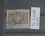 TS23 - Timbre serie Polonia - 1924 Mi198 stampilat