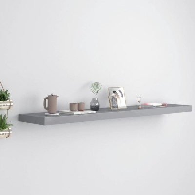 Gossi raft de perete suspendat, gri, 120x23,5x3,8 cm, mdf foto