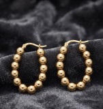 Cumpara ieftin Cercei Creole din Argint 925 Placati cu Aur 14K , zGolden Bead Hoops, - Cercuri Elegante cu Sfere