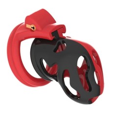 Centura castitate Male Locked Cage Negru/Rosu