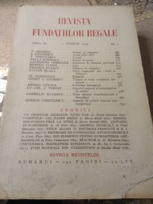 J Revista Fundațiilor Regale martie 1939 foto
