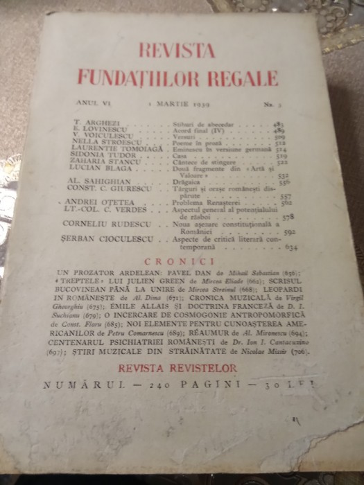 J Revista Fundațiilor Regale martie 1939
