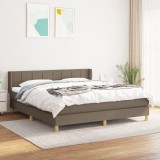 Cumpara ieftin Gossi pat box spring cu saltea, gri taupe, 160x200 cm material textil