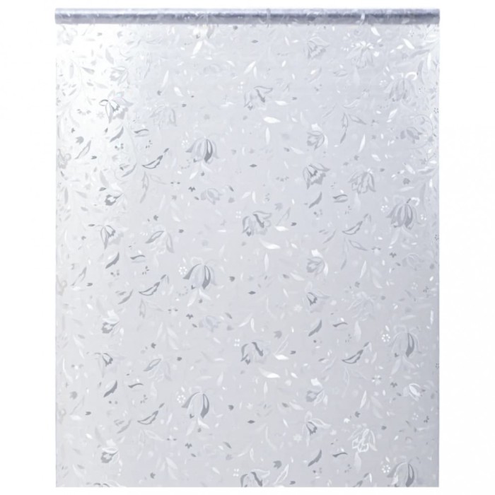 Folie fereastra, model sablat cu floare, 90x500 cm, PVC