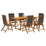Gossi set mobilier de gradina, 7 piese, lemn masiv acacia/textilena