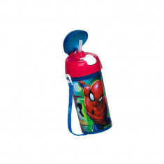 Bidonas apa pentru copii, Spiderman, Albastru, gradinita, baieti, 500ml, ATU-084280