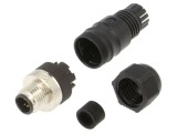 Conector M12 mufă tată 3 pini 4A 125V IP67 drept pe cablu LUTRONIC