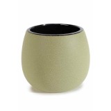 Cumpara ieftin Ghiveci flori portelan verde negru &Oslash; 16,5 cm x 14 H