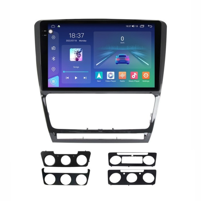 Navigatie dedicata cu Android Skoda Octavia II 2009 - 2013, negru, 8GB RAM,