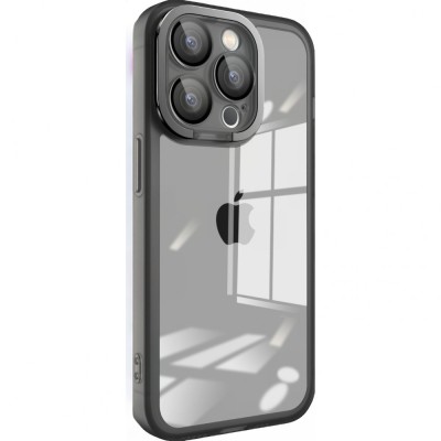 Husa protectie flippy pentru samsung a03s (164) electroplated cu suport pentru camera, 1.5 mm grosime, protectie camera, negru foto