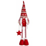Figurina Craciunita picioare alungibile textil multicolor 20 x 14 x 85 H