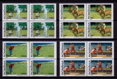 RO 2002 , LP 1588 ,&amp;quot;Sporturi cu crose &amp;quot; , serie bloc de 4 ,MNH foto