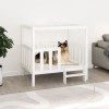 Gossi pat pentru caini, alb, 105,5x83,5x100 cm, lemn masiv de pin
