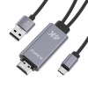 Adaptor HDMI KakuSiga, USB-C, USB, Transmitere imagine si sunet, 1 m, Gri