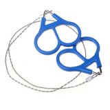 Cumpara ieftin Fierastrau manual cu sarma pentru crengi si lemn, albastru, manere duble, compact si portabil pentru camping si activitati outdoor
