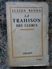 JULIEN BENDA - LA TRAHISON DES CLERCS 1927 foto