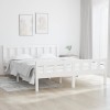 VidaXL Cadru de pat King Size 5FT, alb, 150x200 cm, lemn masiv