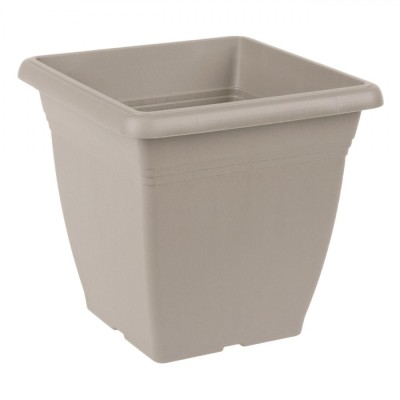 Ghiveci Patrat Flori, Plastic, Mocca, Capacitate 4.6 l, 21x21x19.7 cm foto
