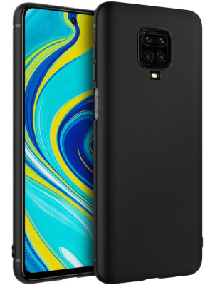 Husa Silicon Silk Touch compatibila cu Xiaomi Redmi Note 9 Pro, interior catifea, Negru foto