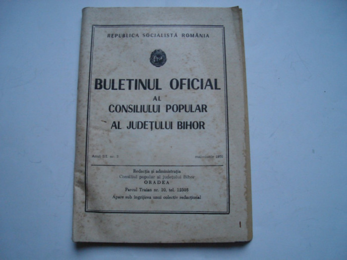 Buletinul oficial al Consiliului popular al judetului Bihor, mai-iunie 1970