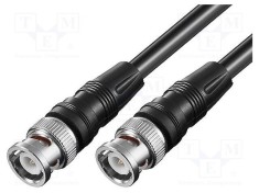 Cablu BNC 3m tată dublu ecranat PVC negru MFG foto