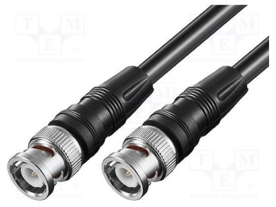 Cablu BNC 3m tată dublu ecranat PVC negru MFG foto