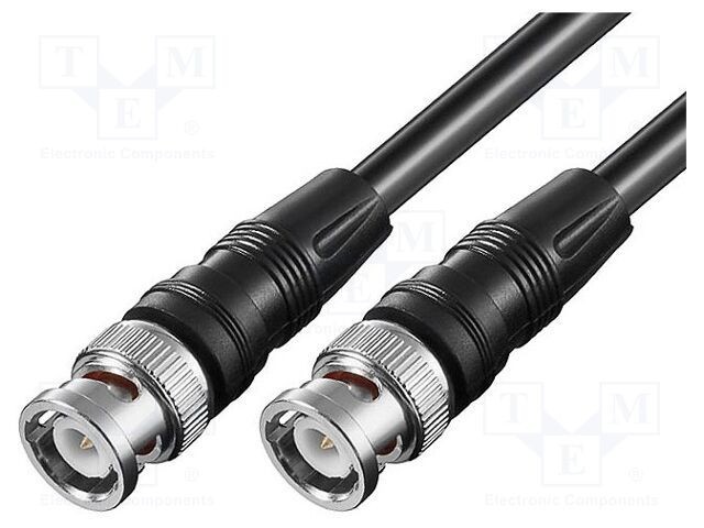 Cablu BNC 3m tată dublu ecranat PVC negru MFG