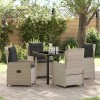VidaXL Set de masă pentru grădină 5 pcs Gri deschis poliratan 3380975