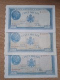 ROMANIA - lot 3 de 5000 Lei Decembrie 1944 , Martie + August 1945 . VF + / Aunc.