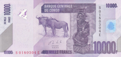 Bancnota Congo 10.000 Franci 2013 - P103b UNC foto