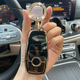 Husa de protectie premium pentru cheie auto Mercedes Benz, Lux Cover Key, NEAGRA