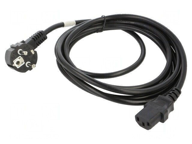 Cablu CEE 7/7 ştecăr unghi, IEC C13 mamă, PVC, 3m