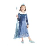 Cumpara ieftin Costum Elsa KidMania&reg; cu accesorii pentru fete 5-7 ani 110-120 cm