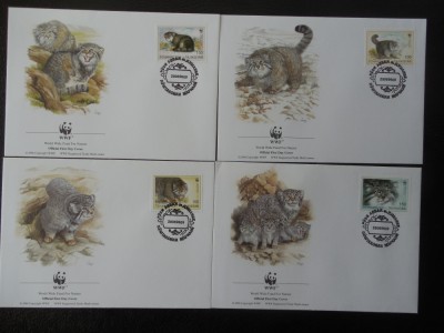 Tadjikistan-WWF,FDC feline-set complet foto
