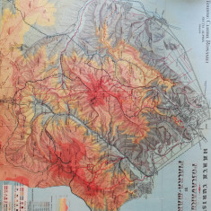 Harta turistica Postavarul si Piatra Mare,Touring clubul Rom.80x60 cm caserata