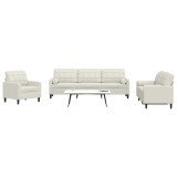 vidaXL Set de canapele cu perne/rulouri, 3 piese, crem, catifea 3278459