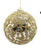 Set 6 globuri brad Craciun sticla aurie Luz &Oslash; 15 cm