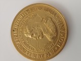 medalie aniversara 75 de ani de la Unirea Transilvaniei cu Patria Mama , 1 DECEMBRIE 1918 .Bronz aurit .