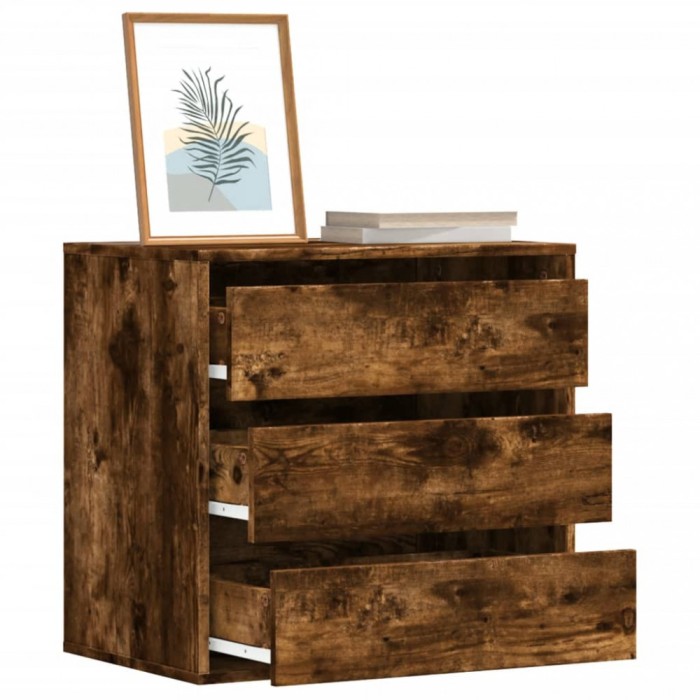 Gossi dulap colt cu sertare stejar fumuriu 60x41x58 cm lemn prelucrat