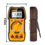 Multimetru Digital Profesional INGCO DM360011, 600V, TRMS, 2000 counts, 10A, 20M&Omega;, Data Hold, compact